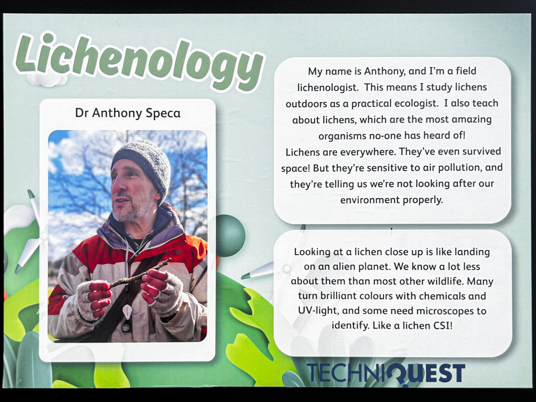 Featured in Techniquest careers exhibit